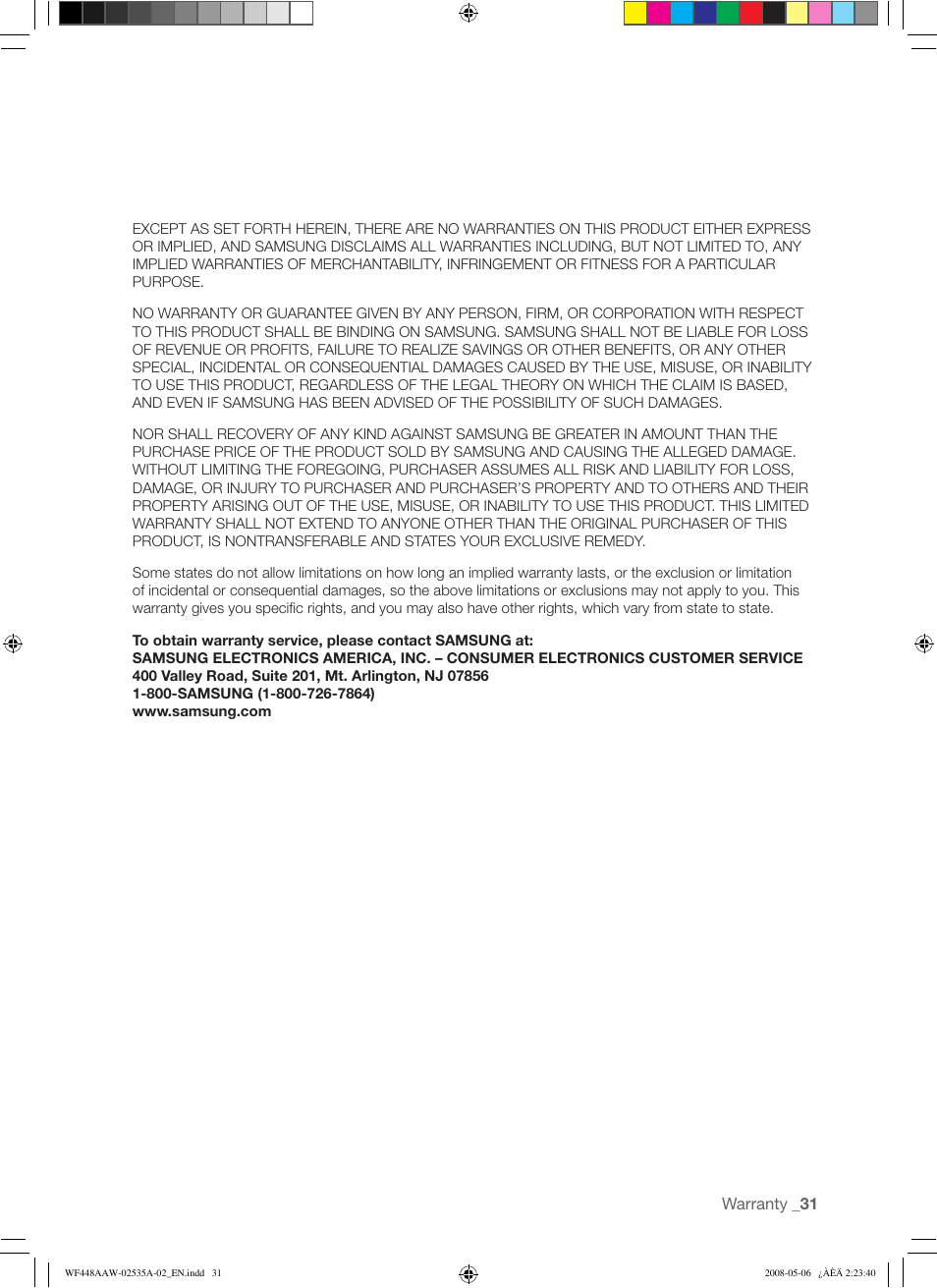 Samsung WF438AAR-XAA User Manual | Page 31 / 64