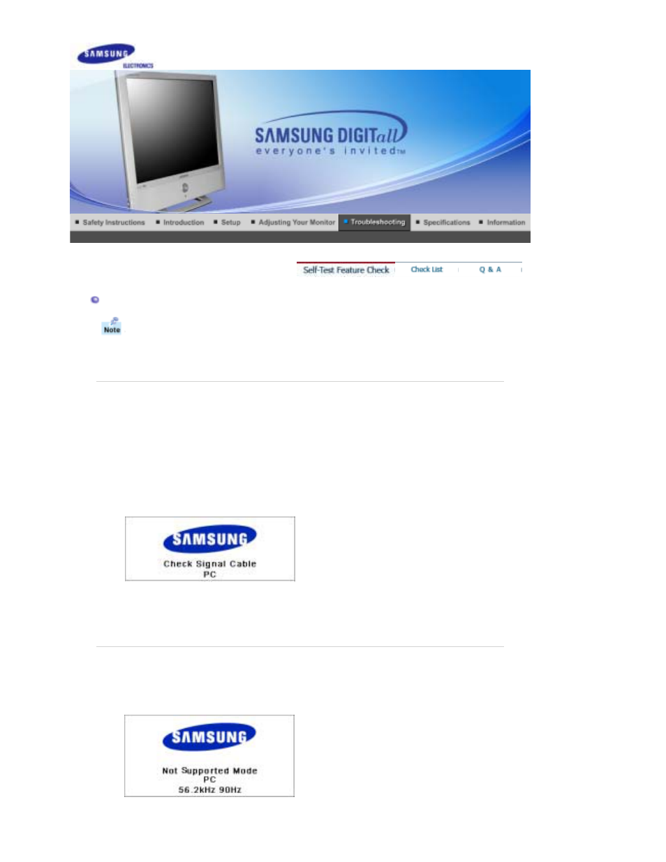 Troubleshooting, Self-test feature check | Samsung RT19FSSS User Manual | Page 37 / 59