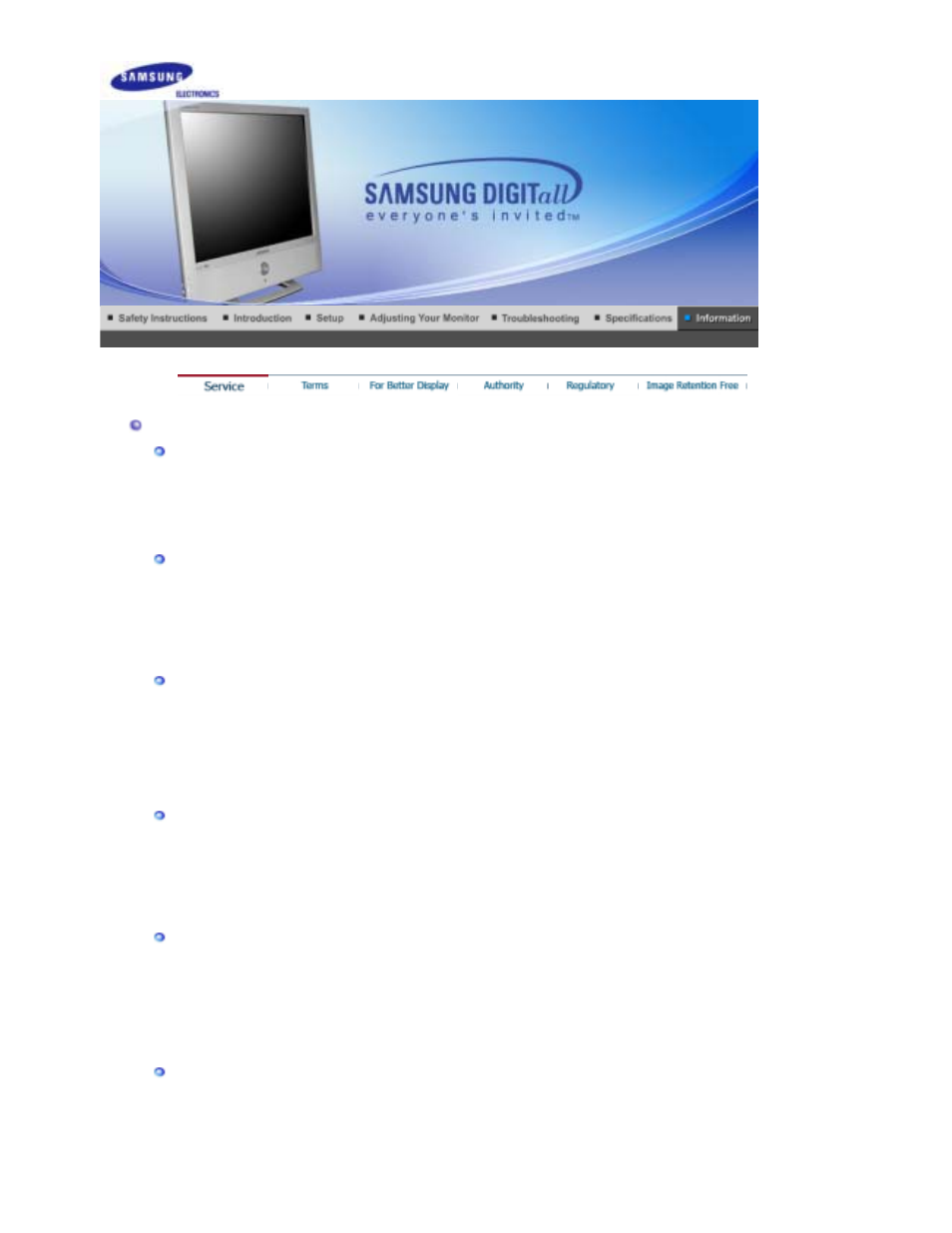 Information, Service | Samsung RT19FSSS User Manual | Page 46 / 59