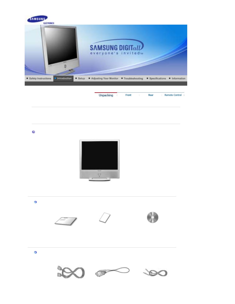 Introduction, Unpacking | Samsung RT19FSSS User Manual | Page 9 / 59