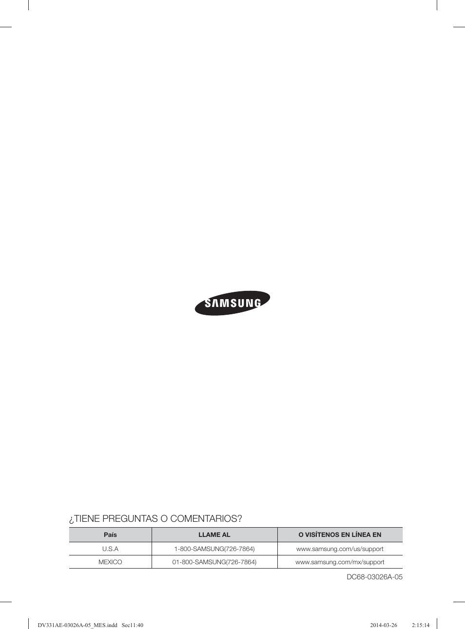 Tiene preguntas o comentarios | Samsung DV331AER-XAA User Manual | Page 80 / 80