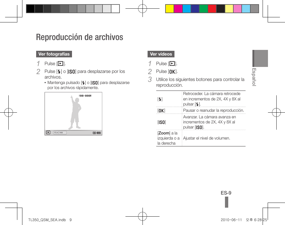Reproducción de archivos | Samsung EC-TL350ZBPBUS User Manual | Page 19 / 24