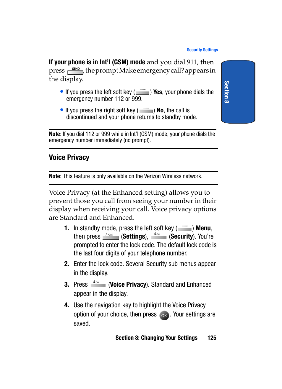 Voice privacy | Samsung SCH-A795ZAVXAR User Manual | Page 125 / 238