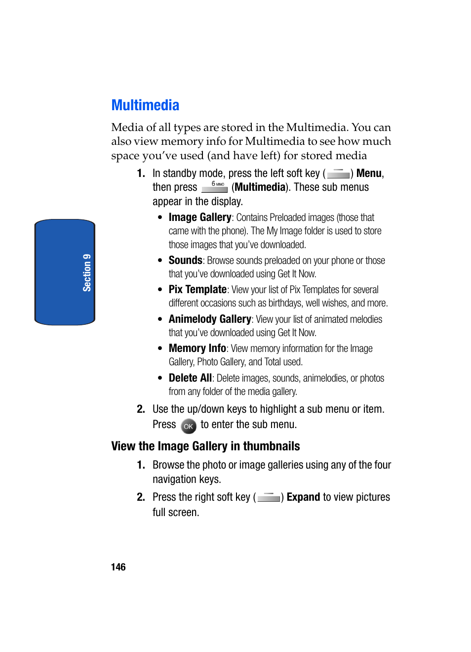 Multimedia, View the image gallery in thumbnails | Samsung SCH-A795ZAVXAR User Manual | Page 146 / 238