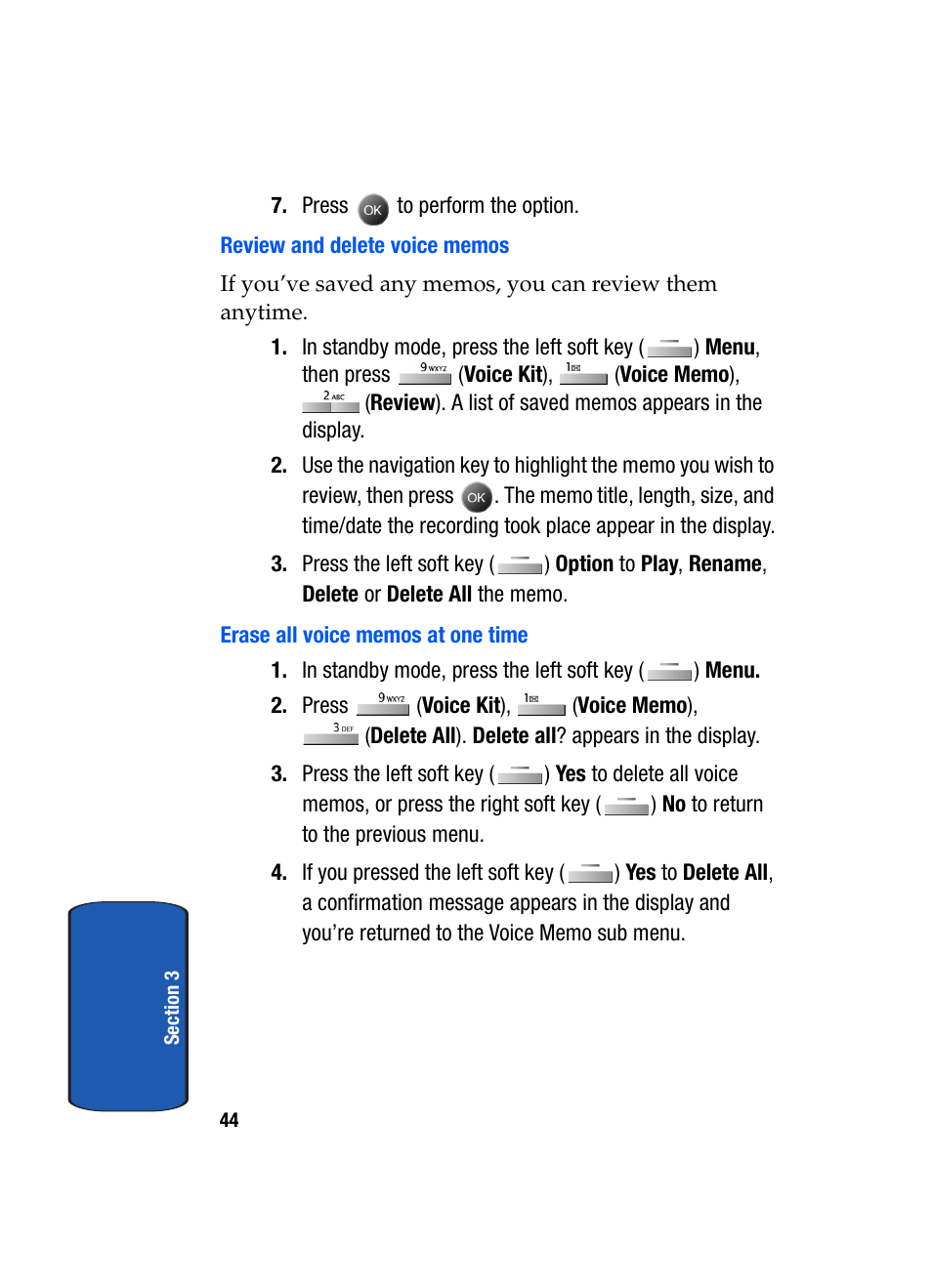 Review and delete voice memos, Erase all voice memos at one time | Samsung SCH-A795ZAVXAR User Manual | Page 44 / 238