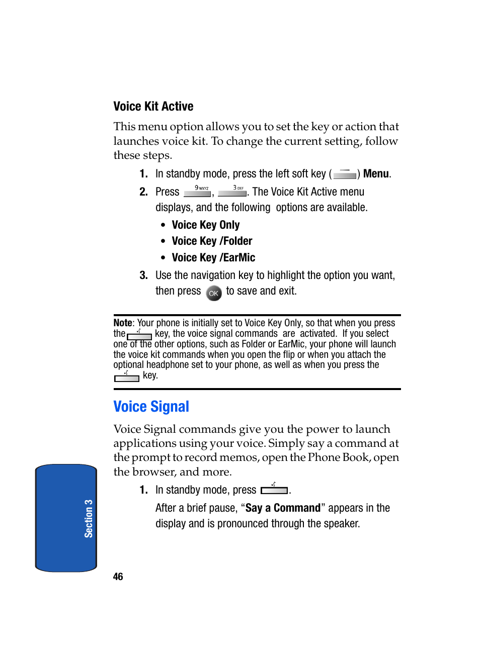 Voice kit active, Voice signal | Samsung SCH-A795ZAVXAR User Manual | Page 46 / 238