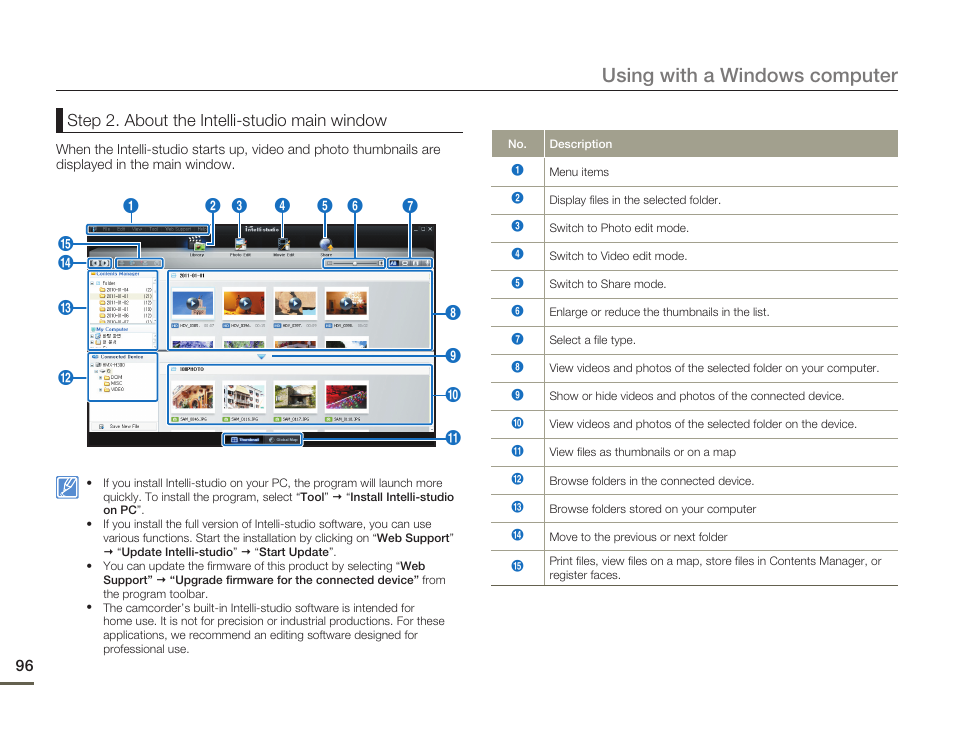 Using with a windows computer | Samsung HMX-H300BN-XAA User Manual | Page 100 / 122