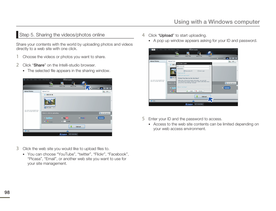 Using with a windows computer | Samsung HMX-H300BN-XAA User Manual | Page 102 / 122