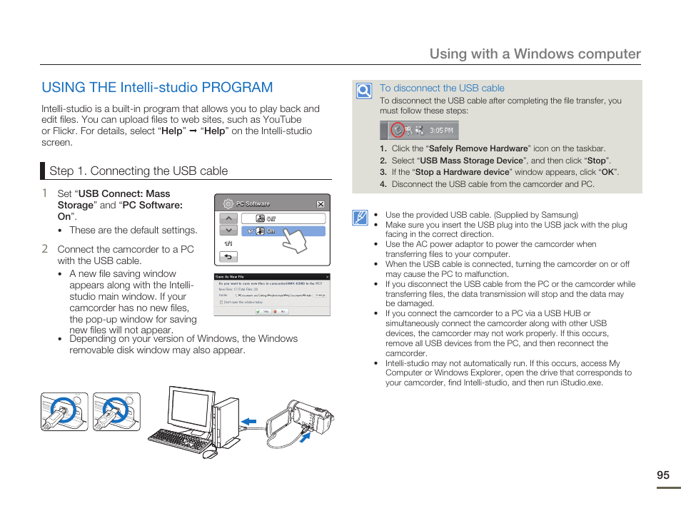 Using the intelli-studio program | Samsung HMX-H300BN-XAA User Manual | Page 99 / 122