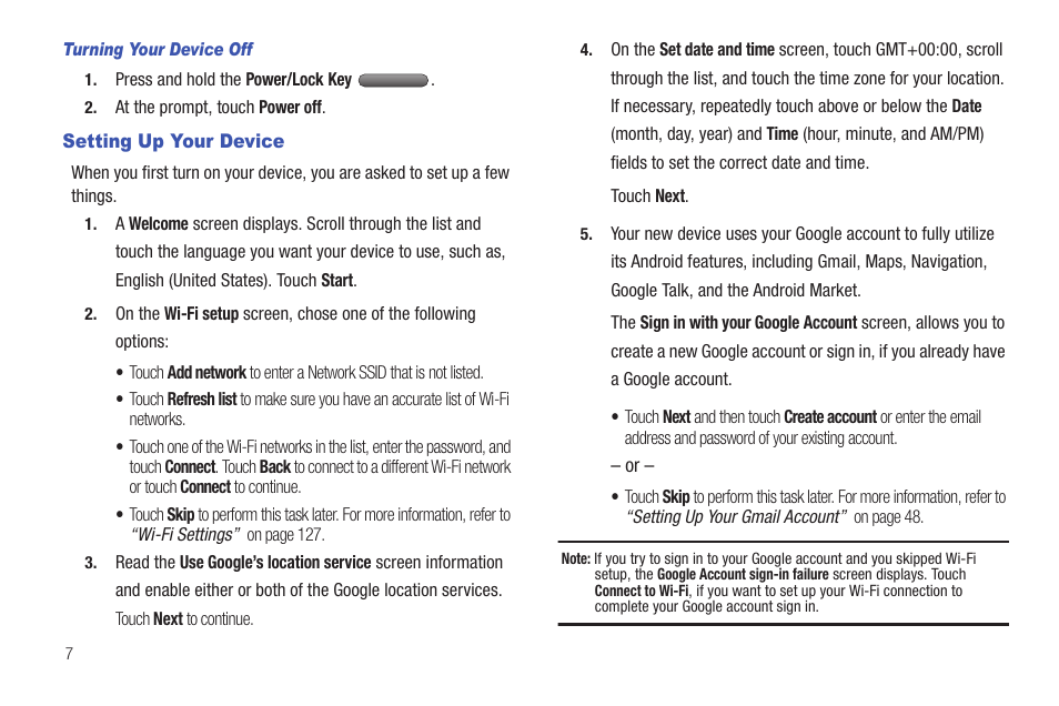 Setting up your device | Samsung GT-P7510MADVZW User Manual | Page 10 / 181