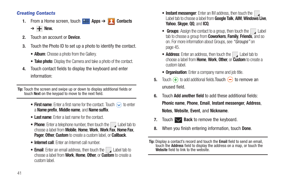 Samsung GT-P7510MADVZW User Manual | Page 44 / 181