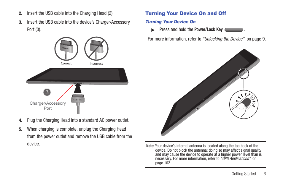 Turning your device on and off | Samsung GT-P7510MADVZW User Manual | Page 9 / 181