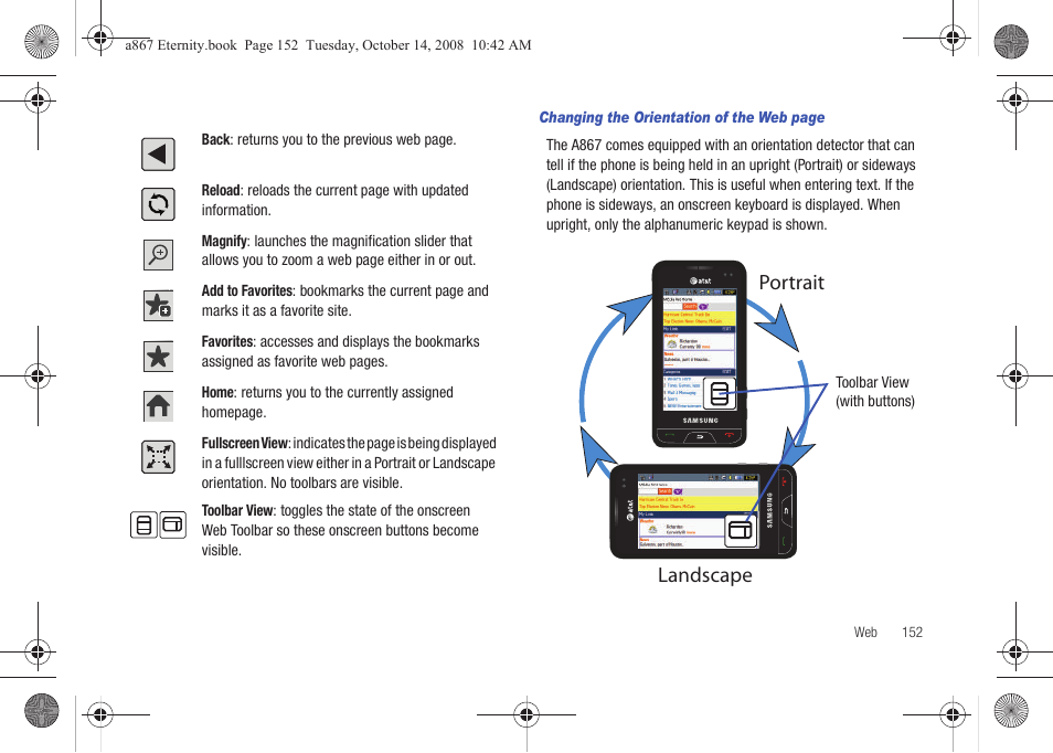 Portrait landscape | Samsung SGH-A867ZKAATT User Manual | Page 155 / 198