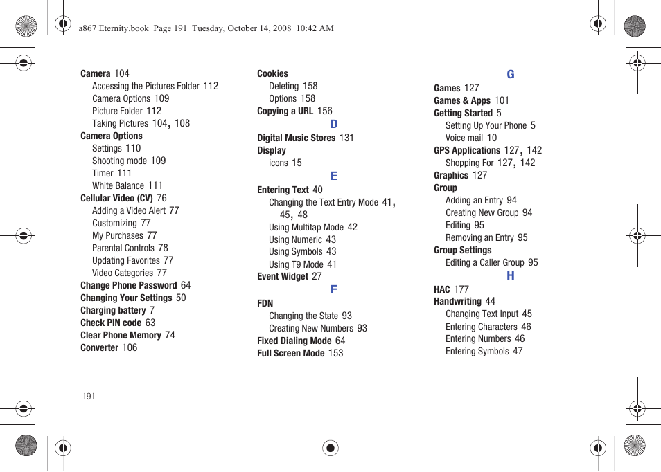 Samsung SGH-A867ZKAATT User Manual | Page 194 / 198