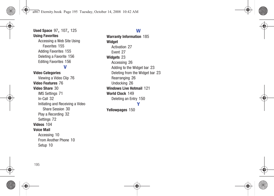 Samsung SGH-A867ZKAATT User Manual | Page 198 / 198