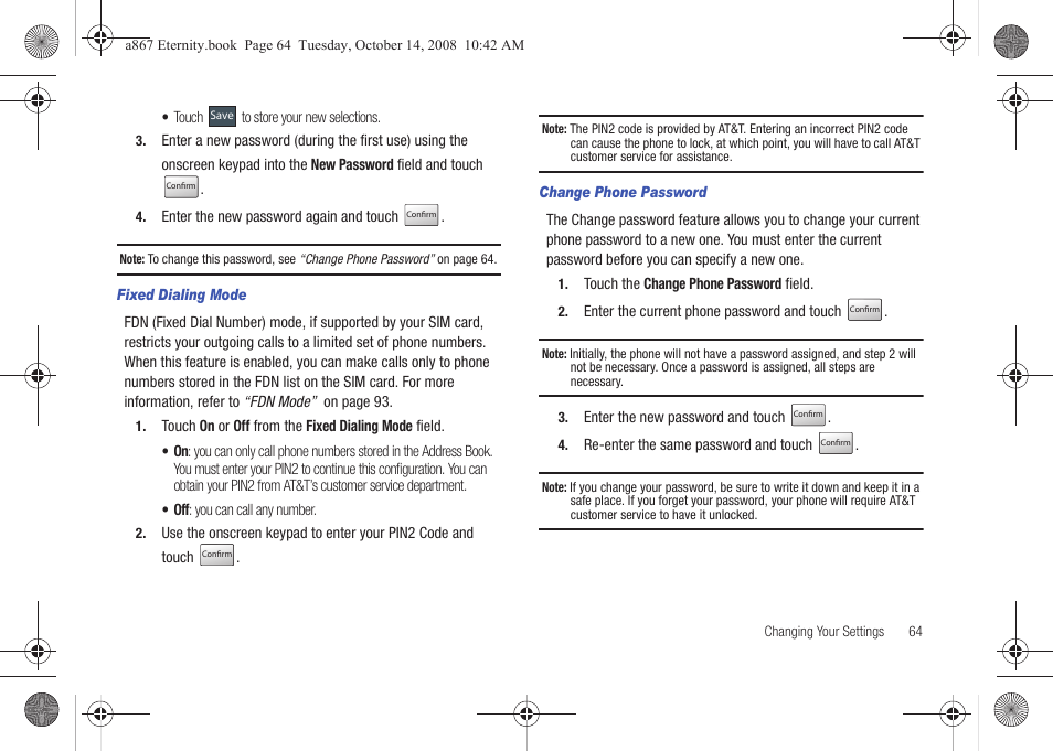 For more information, refer to “change phone | Samsung SGH-A867ZKAATT User Manual | Page 67 / 198