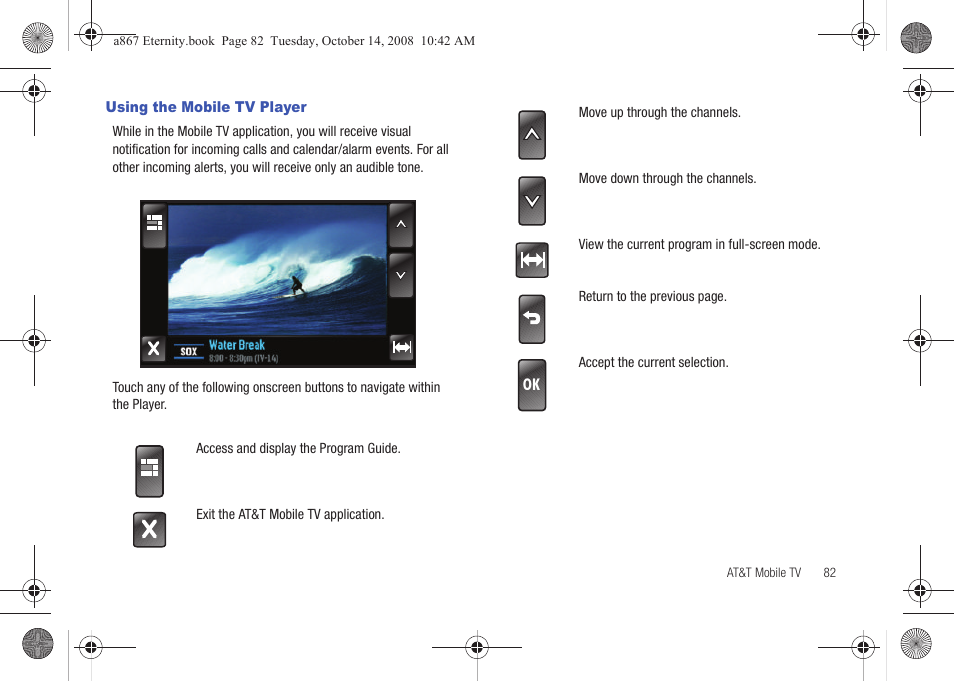 Using the mobile tv player | Samsung SGH-A867ZKAATT User Manual | Page 85 / 198