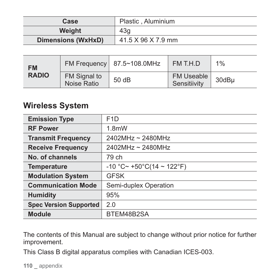 Wireless system | Samsung YP-T10JQB-XAC User Manual | Page 110 / 113