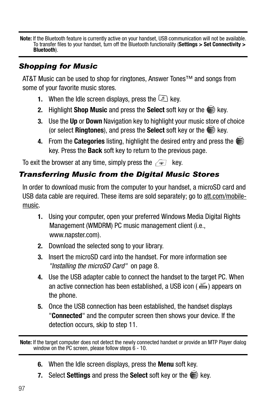 Shopping for music, Transferring music from the digital music stores | Samsung SGH-A737HBAATT User Manual | Page 100 / 180