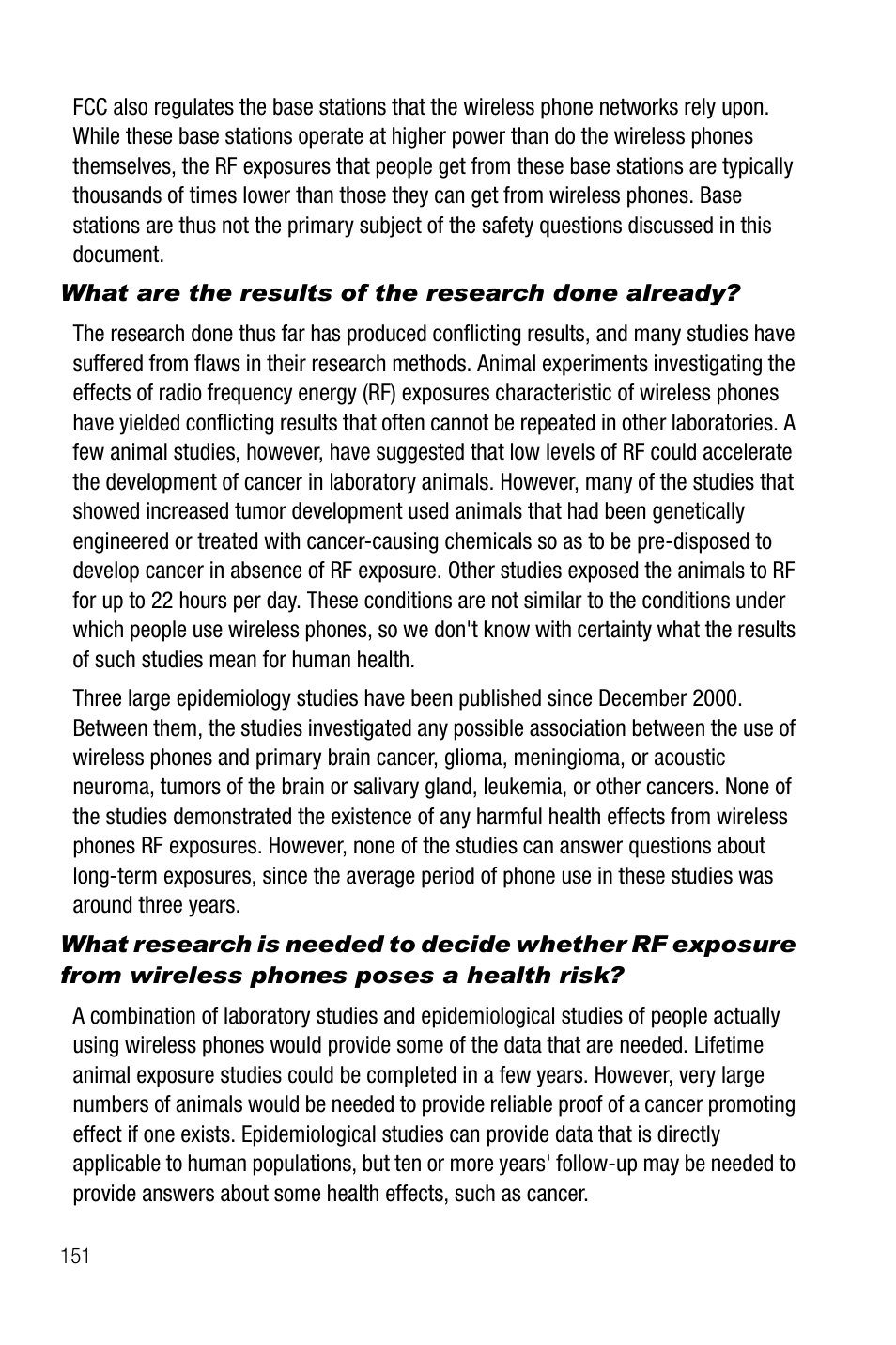 What are the results of the research done already | Samsung SGH-A737HBAATT User Manual | Page 154 / 180