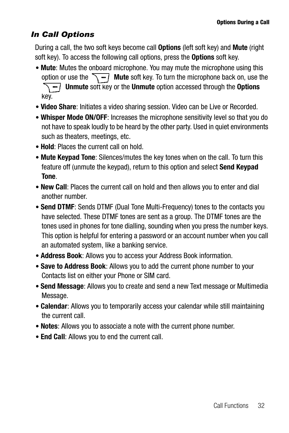 In call options | Samsung SGH-A737HBAATT User Manual | Page 35 / 180
