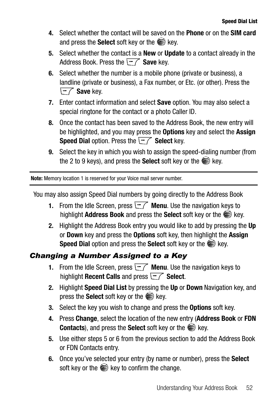 Changing a number assigned to a key | Samsung SGH-A737HBAATT User Manual | Page 55 / 180