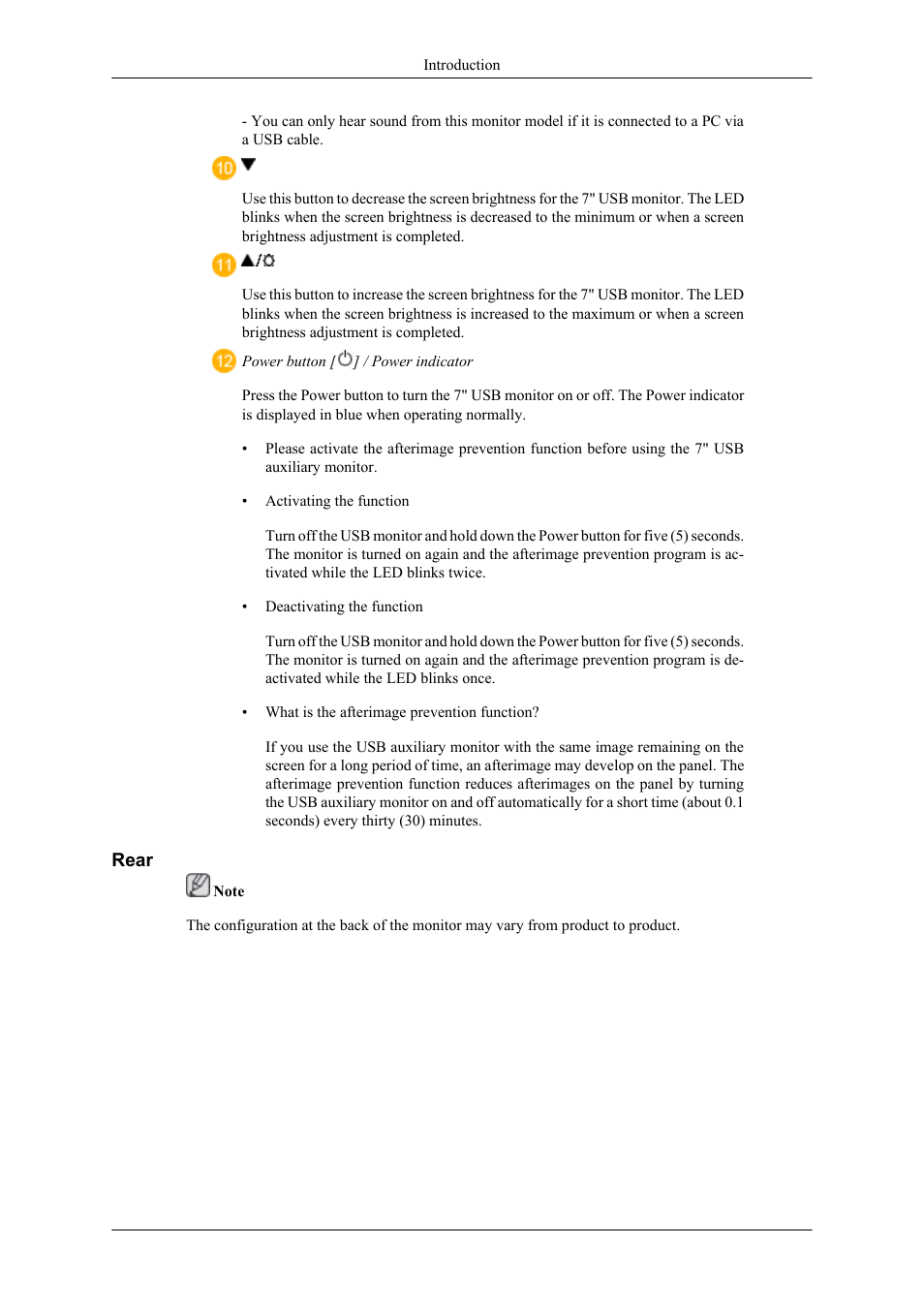 Rear | Samsung LS22LDPJFV-ZA User Manual | Page 12 / 95