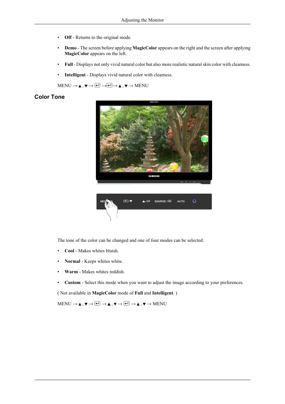 Color tone | Samsung LS22LDPJFV-ZA User Manual | Page 61 / 95