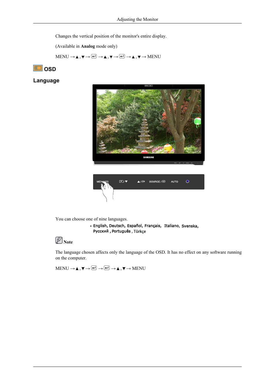 Language | Samsung LS22LDPJFV-ZA User Manual | Page 67 / 95