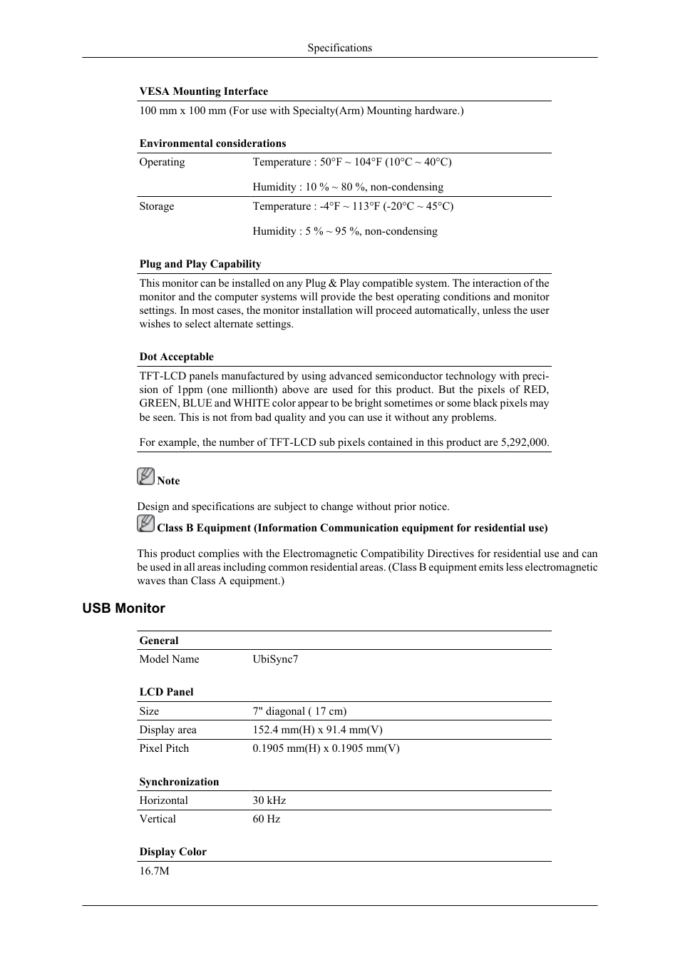 Usb monitor | Samsung LS22LDPJFV-ZA User Manual | Page 85 / 95