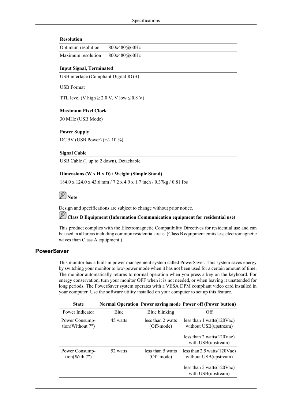Powersaver | Samsung LS22LDPJFV-ZA User Manual | Page 86 / 95