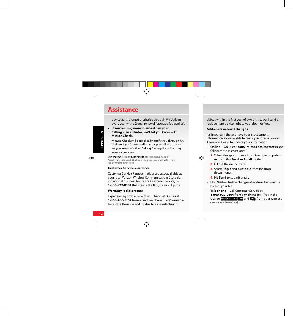 Assistance | Samsung SCH-U640EKAVZW User Manual | Page 42 / 105