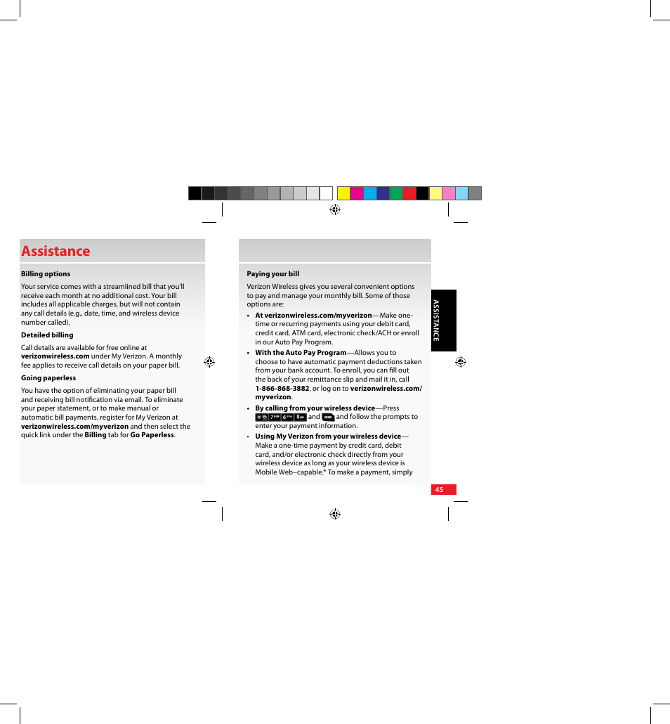 Assistance | Samsung SCH-U640EKAVZW User Manual | Page 45 / 105