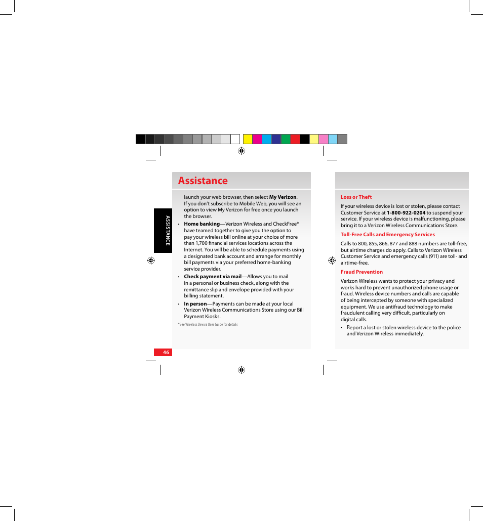 Assistance | Samsung SCH-U640EKAVZW User Manual | Page 46 / 105