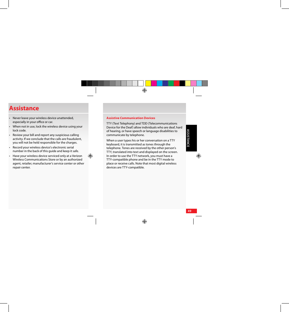 Assistance | Samsung SCH-U640EKAVZW User Manual | Page 49 / 105