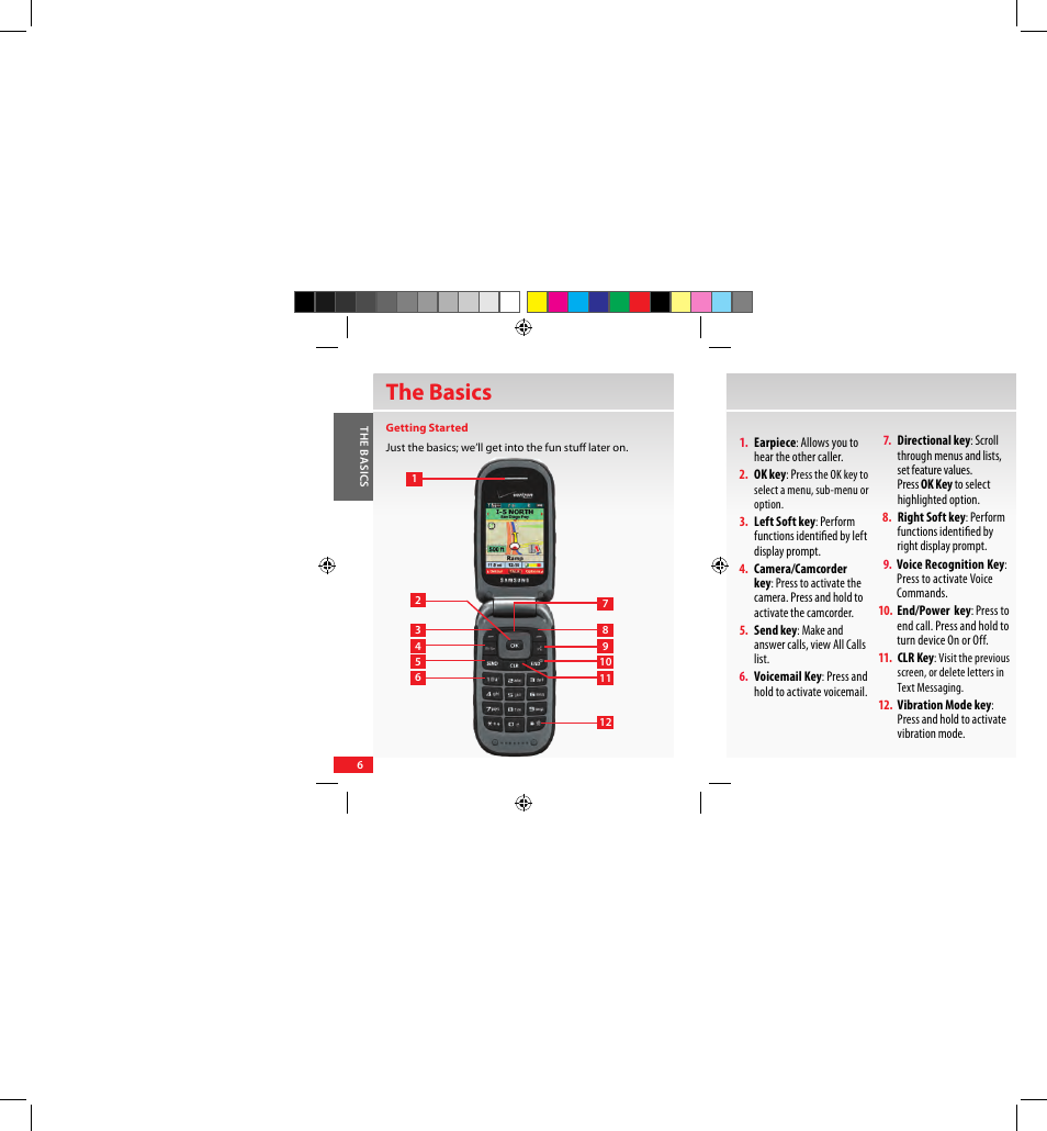 The basics | Samsung SCH-U640EKAVZW User Manual | Page 6 / 105