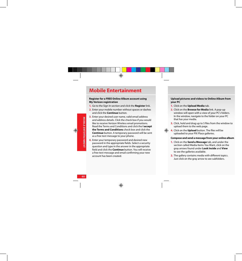 Mobile entertainment | Samsung SCH-U640EKAVZW User Manual | Page 60 / 105