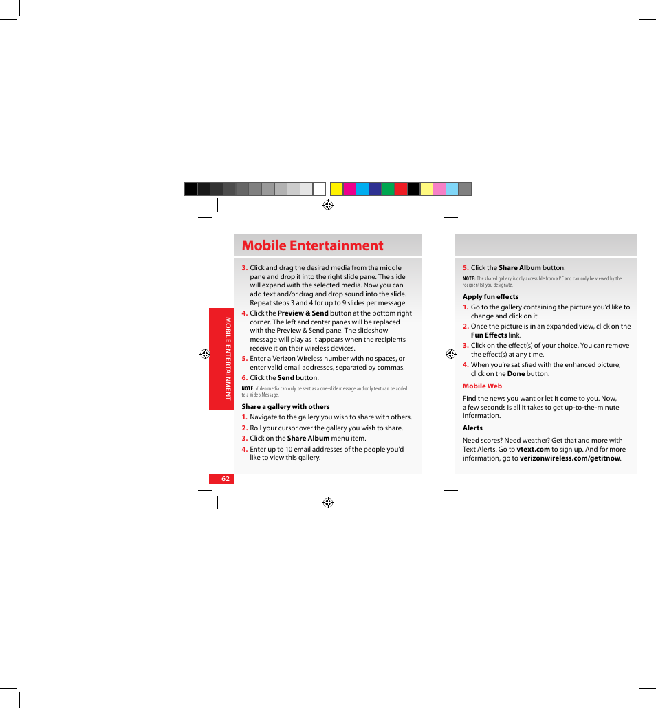 Mobile entertainment | Samsung SCH-U640EKAVZW User Manual | Page 62 / 105