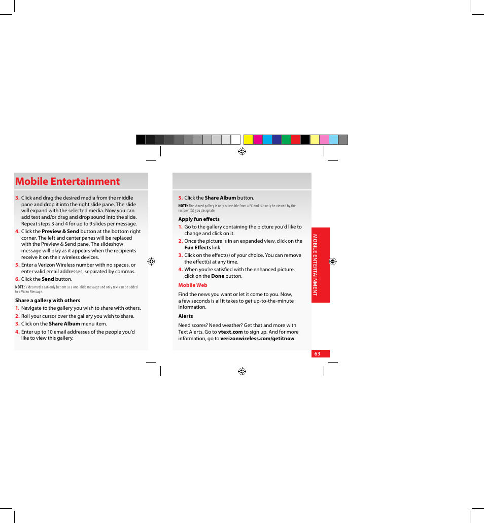 Mobile entertainment | Samsung SCH-U640EKAVZW User Manual | Page 63 / 105