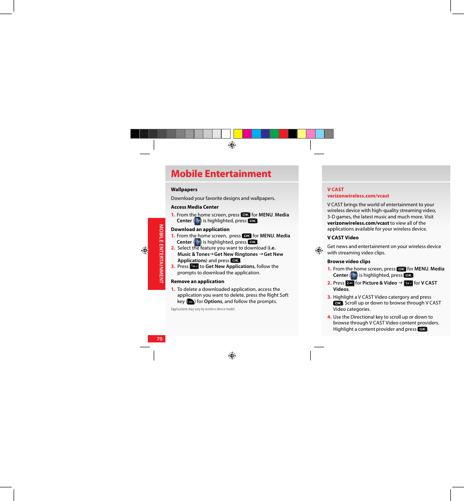 Mobile entertainment | Samsung SCH-U640EKAVZW User Manual | Page 70 / 105