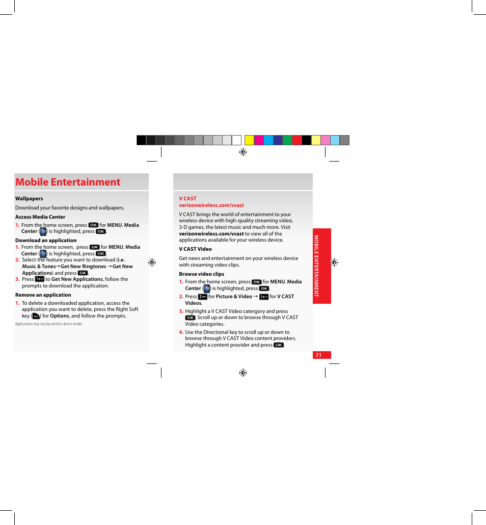 Mobile entertainment | Samsung SCH-U640EKAVZW User Manual | Page 71 / 105