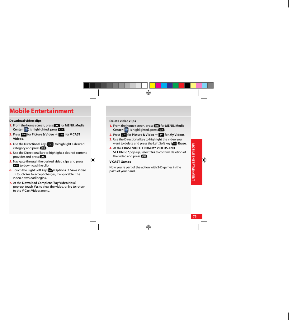 Mobile entertainment | Samsung SCH-U640EKAVZW User Manual | Page 73 / 105