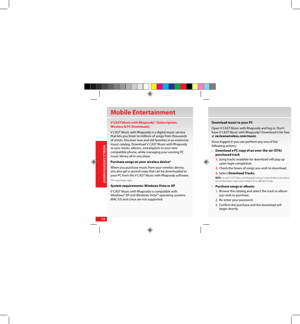 Mobile entertainment | Samsung SCH-U640EKAVZW User Manual | Page 74 / 105