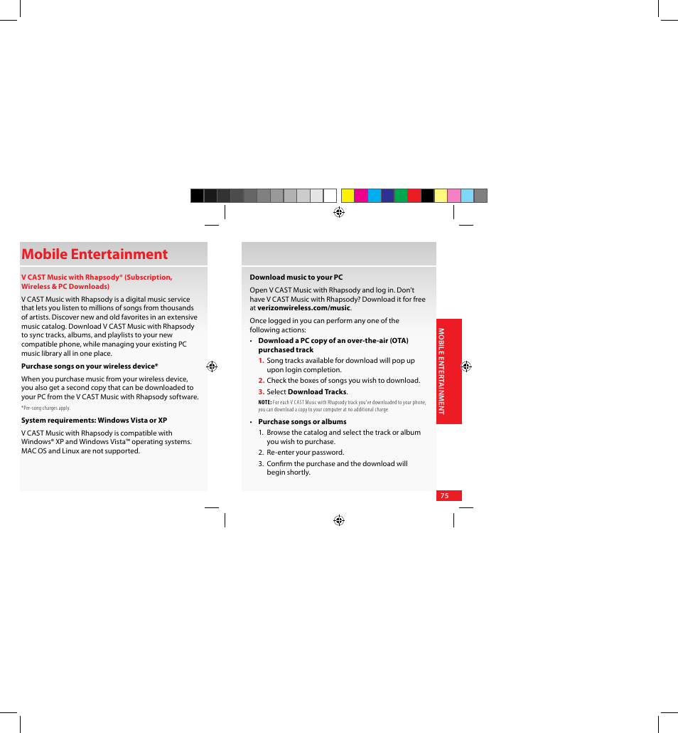 Mobile entertainment | Samsung SCH-U640EKAVZW User Manual | Page 75 / 105