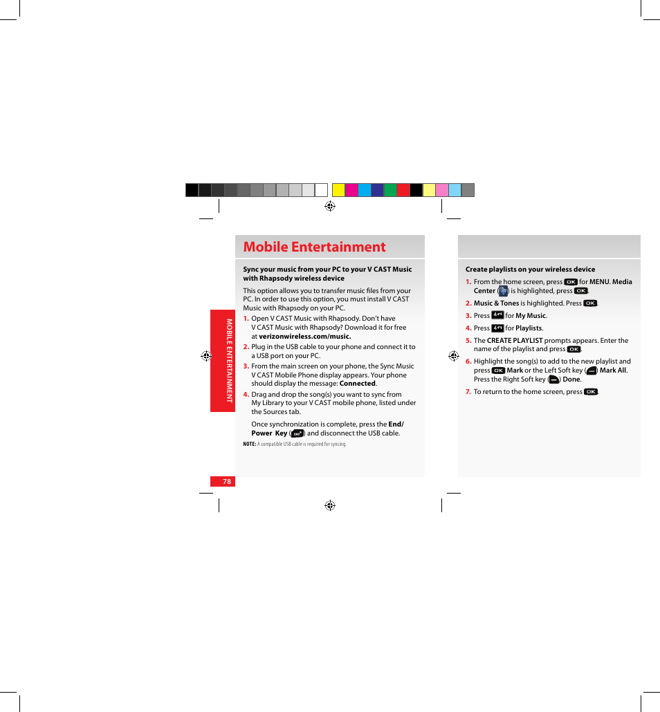 Mobile entertainment | Samsung SCH-U640EKAVZW User Manual | Page 78 / 105