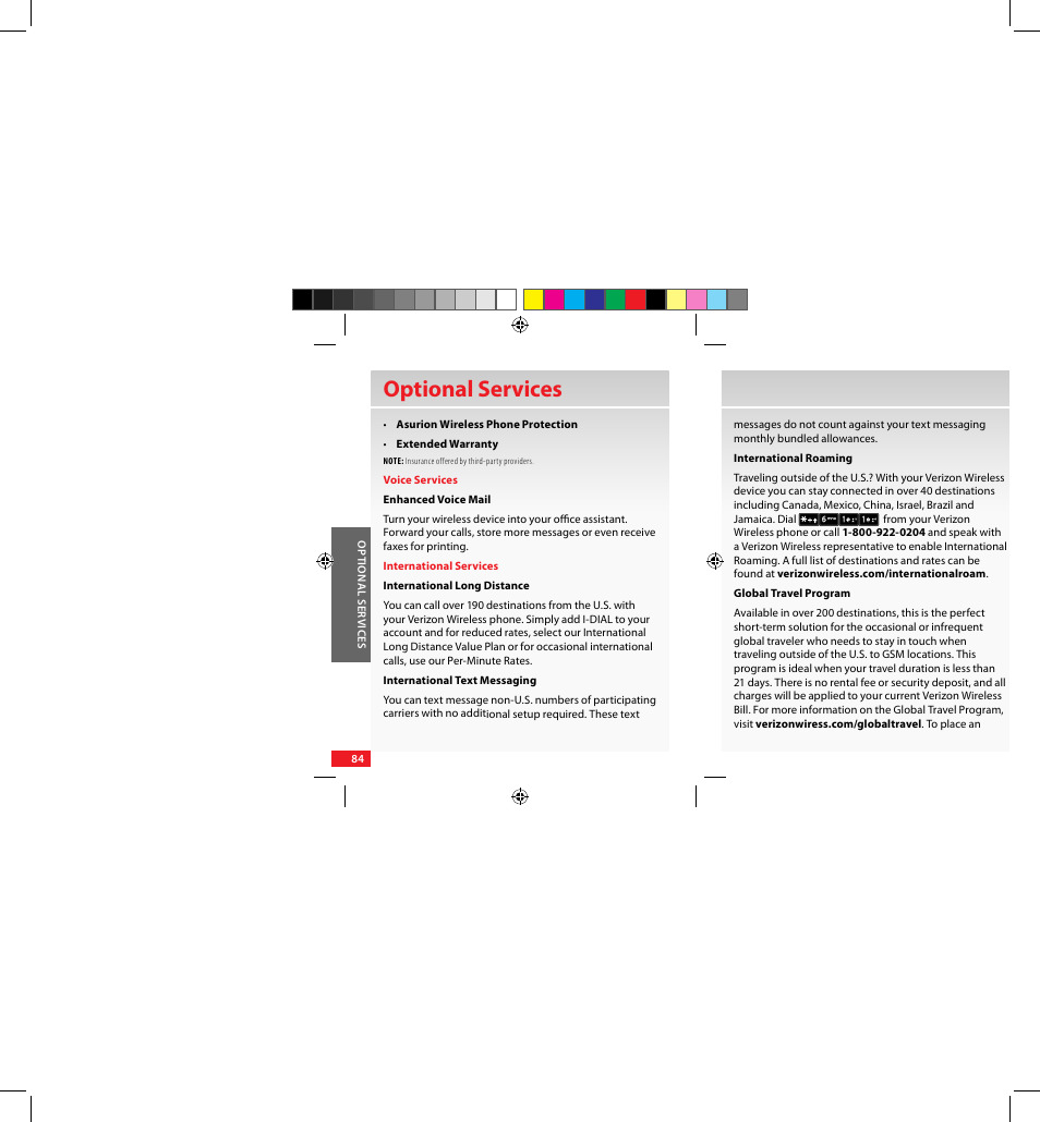 Optional services | Samsung SCH-U640EKAVZW User Manual | Page 84 / 105