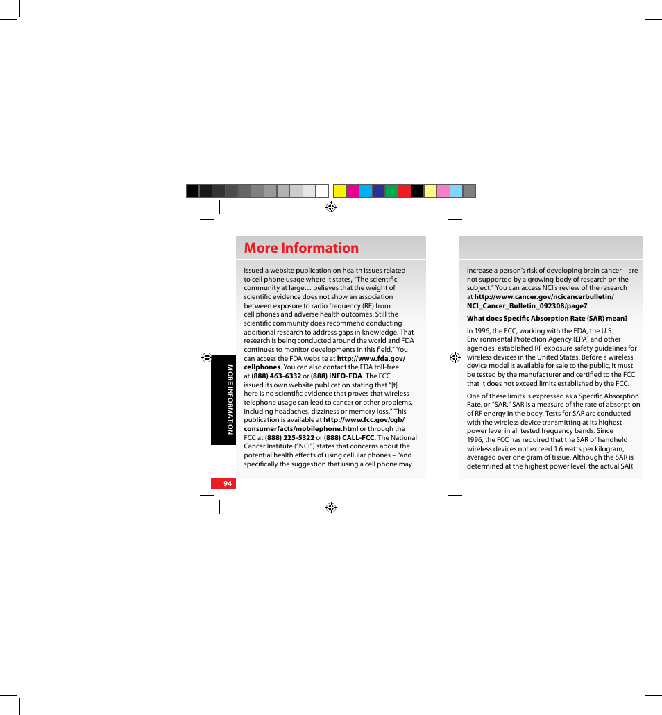 More information | Samsung SCH-U640EKAVZW User Manual | Page 94 / 105