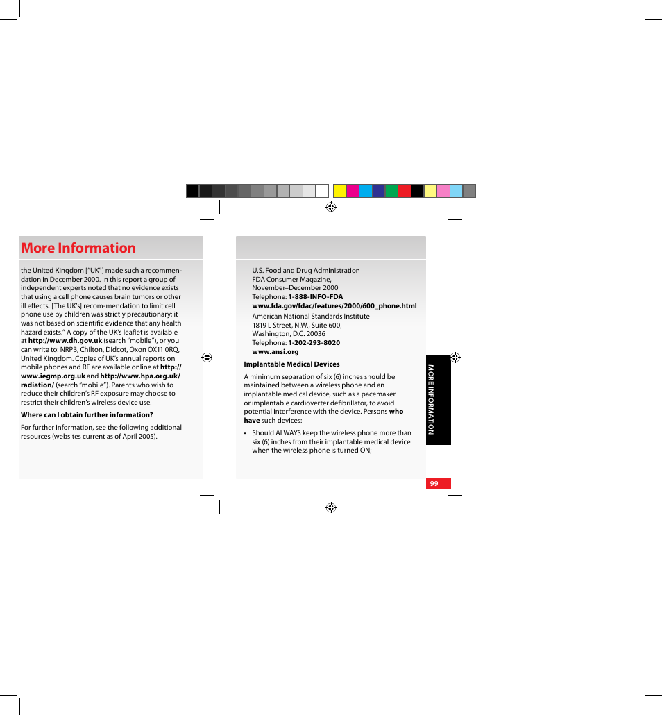 More information | Samsung SCH-U640EKAVZW User Manual | Page 99 / 105
