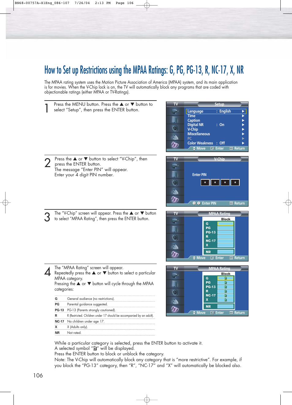 Samsung HPP4271X-XAA User Manual | Page 106 / 116