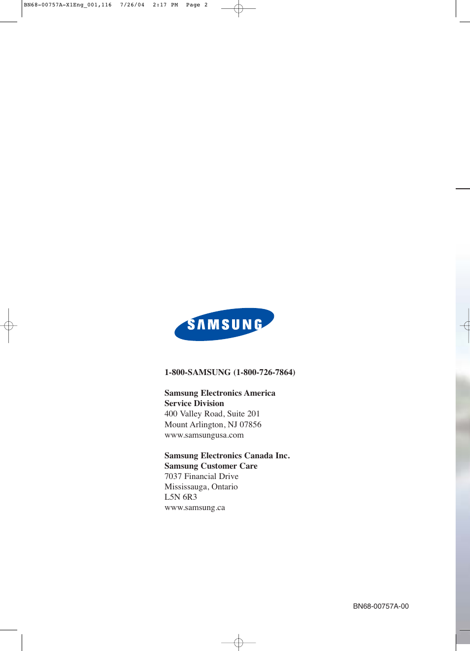 Samsung HPP4271X-XAA User Manual | Page 116 / 116